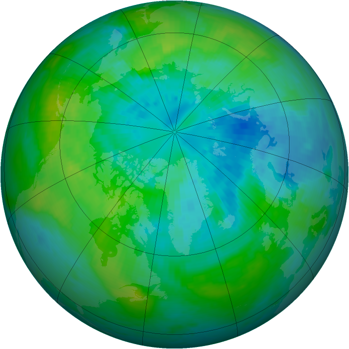 Arctic ozone map for 29 September 1981